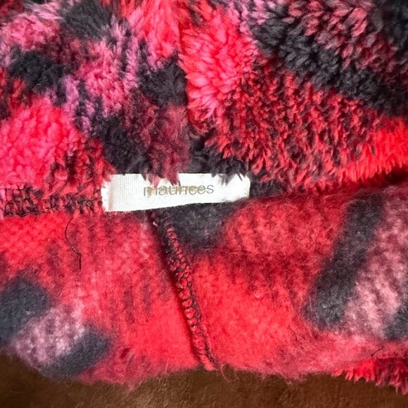 Maurices Shorts size L High Rise Sherpa Plaid Pajama Casual - Picture 4 of 8